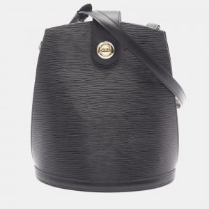 Louis Vuitton Cluny Shoulder Bag Epi Leather Black Noir