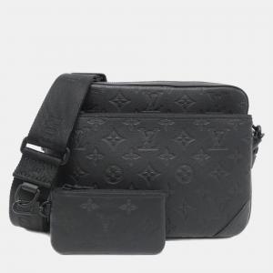 Louis Vuitton Black Leather Trio Messenger Shoulder Bag