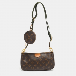 Pre Owned Louis Vuitton Khaki Monogram Canvas Multi Pochette Accessories Bag