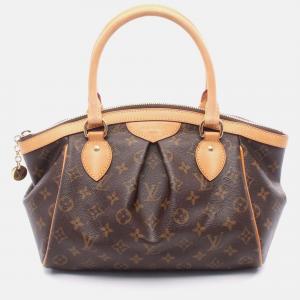 Pre Owned Louis Vuitton Tivoli Pm Handbag M40143 Monogram Canvas Leather Brown Used Women