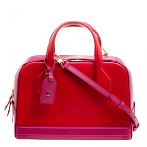 Pre Owned Louis Vuitton Red/Pink Leather Dora PM Bag