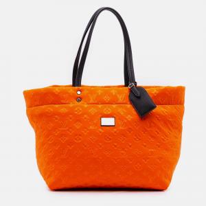 Pre Owned Louis Vuitton Black Orange Monogram Embossed Neoprene Scuba MM