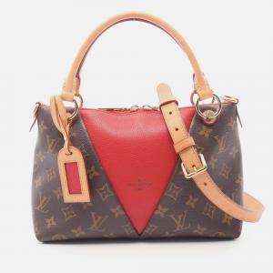 Pre Owned Louis Vuitton Brown/Red Monogram V Tote BB