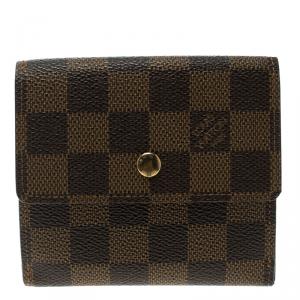 مملوكة مسبقًا Louis Vuitton Damier Ebene Canvas Elise Compact Wallet