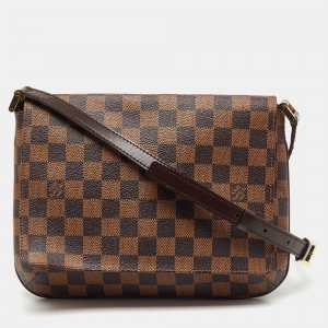 Pre Owned Louis Vuitton Damier Ebene Canvas Musette Tango Bag