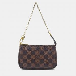 Pre Owned Louis Vuitton Brown Damier Mini Pochette Accessory