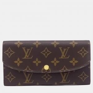Pre Owned Louis Vuitton Brown Canvas Monogram Emily Wallet