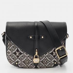 Pre Owned Louis Vuitton Neo Saumur Mm Since 1854 Shoulder Bag Canvas And Leather With Monogram Jacquard Black White