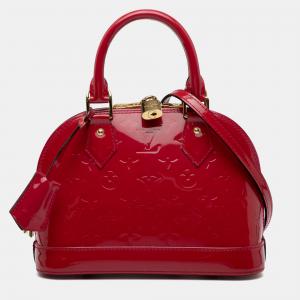 Pre Owned Louis Vuitton Red Monogram Vernis Alma BB