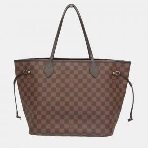 Pre Owned Louis Vuitton Damier Neverfull Mm Tote Bag Brown Ebene