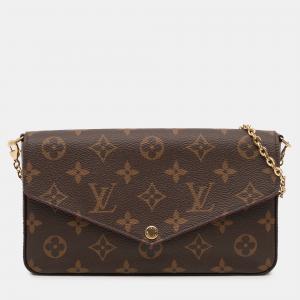 Pre Owned Louis Vuitton Brown Monogram Pochette Felicie