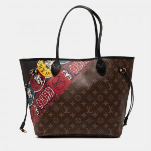 Pre Owned Louis Vuitton Brown Monogram Kabuki Neverfull MM