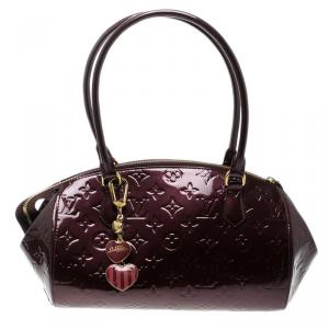 Pre Owned Louis Vuitton Rouge Fauviste Monogram Vernis Sherwood PM Bag