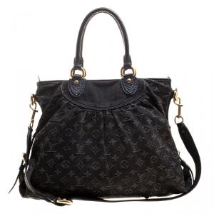 Pre Owned حقيبة لوي فيتون نوي كابي دنيم مونوغرامي سوداء GM