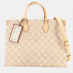 مملوكة مسبقًا Louis Vuitton Travel With On The Go Organizer Tote Shoulder Bag Beige