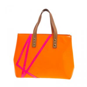 Pre Owned Louis Vuitton Neon Orange Monogram Vernis Limited Edition Robert Wilson Reade PM Bag