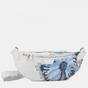 Pre Owned Louis Vuitton Lvxyk Maxi Bumbag Yayoi Kusama White/Blue Monogram Taurillon Leather