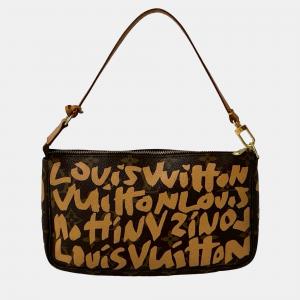 مملوكة مسبقًا Louis Vuitton Brown Stephen Sprouse Monogram Graffiti Pochette Accessoires