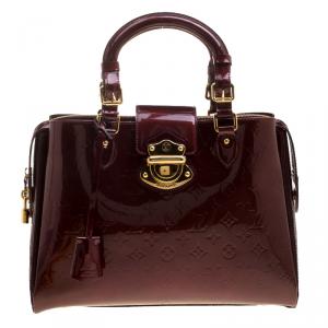 Pre Owned Louis Vuitton Griotte Monogram Vernis Melrose Avenue Bag