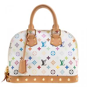 مملوكة مسبقًا Louis Vuitton White Multicolor Monogram Canvas Alma PM Bag