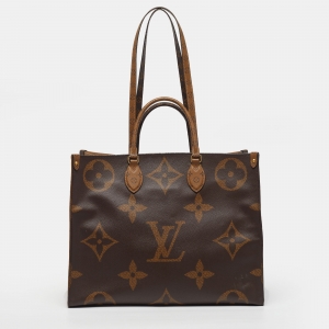 Pre Owned حقيبة لويس فيتون أون ذا غو قماش مونوغرام ريفيرس مقاس جي إم