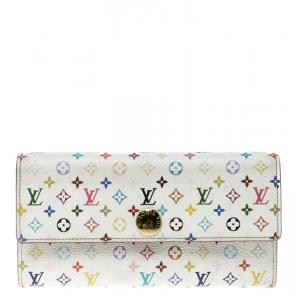 Louis Vuitton White Multicolor Canvas Sarah Wallet