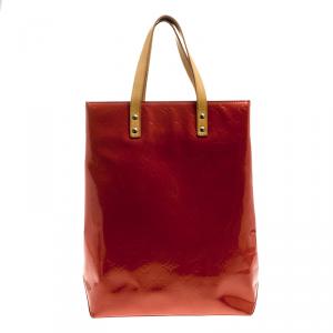 مملوكة مسبقًا Louis Vuitton Red Monogram Vernis Reade MM Tote