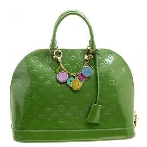 مملوكة مسبقًا Louis Vuitton Vert Tonic Monogram Vernis Alma GM Bag