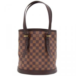 Pre Owned Louis Vuitton Damier Ebene Canvas Marais Bucket Bag