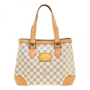 Pre Owned Louis Vuitton Damier Azur Canvas Hampstead PM Bag