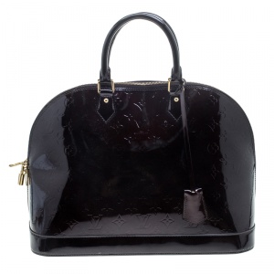 Pre Owned Louis Vuitton Amarante Monogram Vernis Alma GM Bag