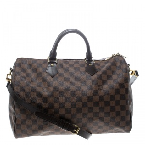 Pre Owned Louis Vuitton Damier Ebene Canvas Speedy Bandouliere 35