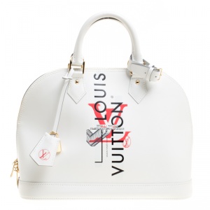 Pre Owned حقيبة لوي فيتون ألماس مارك 2015 إصدار محدود جلد بيضاء PM