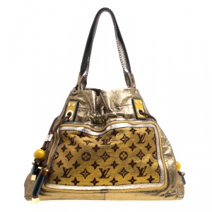 مملوكة مسبقًا Louis Vuitton Gold Monogram Lurex Limited Edition Sunbird Bag