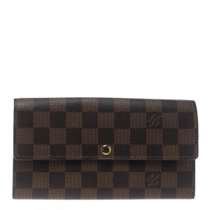 Louis Vuitton Damier Ebene Canvas Sarah Flap Wallet