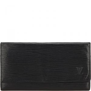 Louis Vuitton Noir Epi Leather Flap Wallet