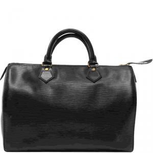 Pre Owned Louis Vuitton Noir Epi Leather Speedy 30 Bag