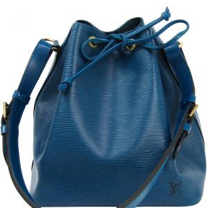 Pre Owned Louis Vuitton Toledo Blue Epi Leather Petit Noe Bag