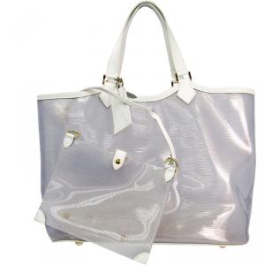 مملوكة مسبقًا Louis Vuitton White Vinyl Epi Plage Lagoon Bay GM Bag