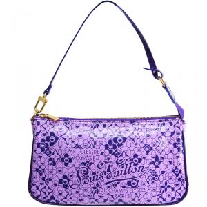 Louis Vuitton Violet Shiny Leather Limited Edition Cosmic Blossom Pochette Accessoires Bag