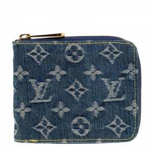 Louis Vuitton Blue Monogram Denim Compact Wallet