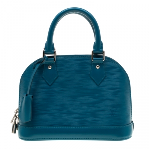 Pre Owned Louis Vuitton Cyan Epi Leather Alma BB Bag