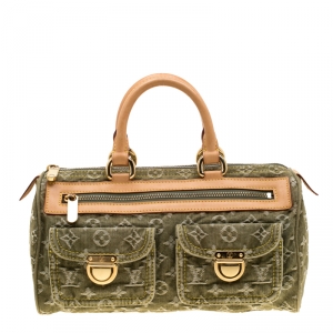 مملوكة مسبقًا Louis Vuitton Green Denim Monogram Neo Speedy Bag