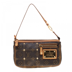 Pre Owned Louis Vuitton Monogram Canvas Limited Edition Riveting Pochette Accessoires Bag