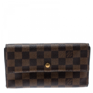 Louis Vuitton Damier Ebene Canvas Sarah Flap Wallet