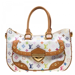 مملوكة مسبقًا Louis Vuitton White Multicolor Monogram Canvas Rita Bag