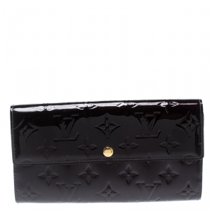مملوكة مسبقًا Louis Vuitton Amarante Monogram Vernis Sarah Wallet