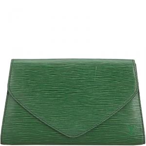 مملوكة مسبقًا Louis Vuitton Green Epi Leather Art Deco Clutch