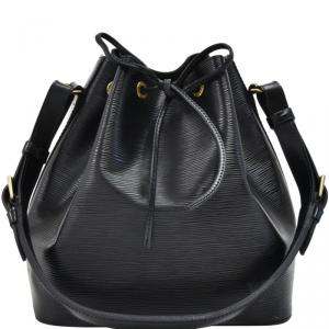Pre Owned Louis Vuitton Black Epi Leather Petit Noe Bag 
