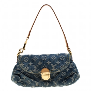 مملوكة مسبقًا Louis Vuitton Blue Monogram Denim Mini Pleaty Bag